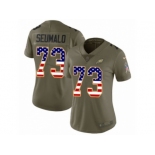 Women Nike Philadelphia Eagles #73 Isaac Seumalo Limited Olive USA Flag 2017 Salute to Service NFL Jersey