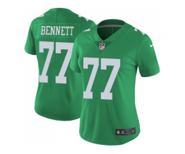 Women Nike Philadelphia Eagles #77 Michael Bennett Green Stitched NFL Limited Rush Jersey