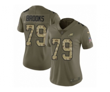 Women Nike Philadelphia Eagles #79 Brandon Brooks Limited Olive Camo 2017 Salute to Service NFL Jersey