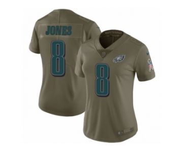 Women Nike Philadelphia Eagles #8 Donnie Jones Limited Olive 2017 Salute to Service NFL Jersey