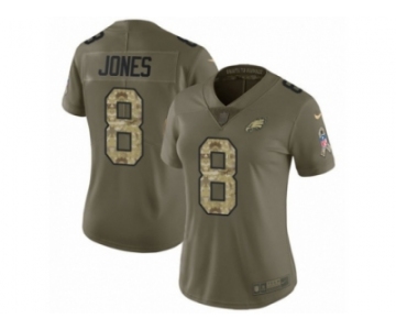 Women Nike Philadelphia Eagles #8 Donnie Jones Limited Olive Camo 2017 Salute to Service NFL Jersey