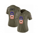 Women Nike Philadelphia Eagles #8 Donnie Jones Limited Olive USA Flag 2017 Salute to Service NFL Jersey