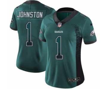 Women's Nike Philadelphia Eagles #1 Cameron Johnston Limited Green Rush Drift Fashion NFL Jersey