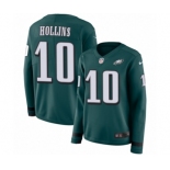 Women's Nike Philadelphia Eagles #10 Mack Hollins Limited Green Therma Long Sleeve NFL Jersey