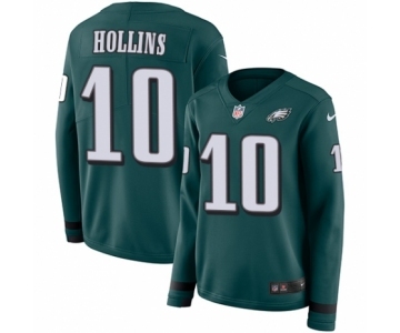 Women's Nike Philadelphia Eagles #10 Mack Hollins Limited Green Therma Long Sleeve NFL Jersey