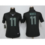 Womens Nike Philadelphia Eagles #11 Carson Wentz Impact Limited Black Jerseys