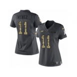 Women's Nike Philadelphia Eagles #11 Carson Wentz Limited Black 2016 Salute to Service NFL Jersey