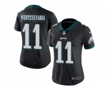 Women's Nike Philadelphia Eagles #11 Carson Wentz Limited Black Rush Wentzylvania NFL Jersey