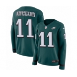 Women's Nike Philadelphia Eagles #11 Carson Wentz Limited Green Therma Long Sleeve Wentzylvania NFL Jersey