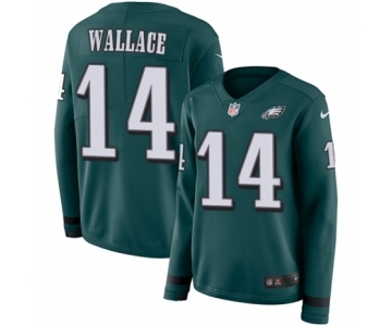 Women's Nike Philadelphia Eagles #14 Mike Wallace Limited Green Therma Long Sleeve NFL Jersey