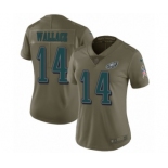 Women's Nike Philadelphia Eagles #14 Mike Wallace Limited Olive 2017 Salute to Service NFL Jersey