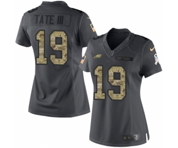 Women's Nike Philadelphia Eagles #19 Golden Tate III Limited Black 2016 Salute to Service NFL Jersey