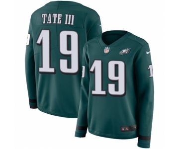 Women's Nike Philadelphia Eagles #19 Golden Tate III Limited Green Therma Long Sleeve NFL Jersey