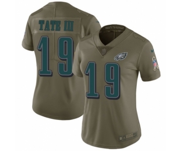 Women's Nike Philadelphia Eagles #19 Golden Tate III Limited Olive 2017 Salute to Service NFL Jersey