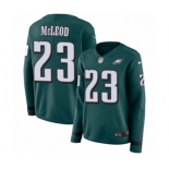 Women's Nike Philadelphia Eagles #23 Rodney McLeod Limited Green Therma Long Sleeve NFL Jersey