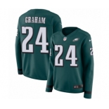 Women's Nike Philadelphia Eagles #24 Corey Graham Limited Green Therma Long Sleeve NFL Jersey