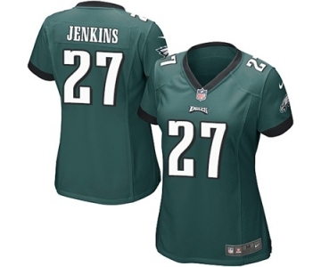 Women's Nike Philadelphia Eagles #27 Malcolm Jenkins Game Midnight Green Team Color NFL Jersey