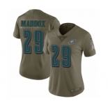 Women's Nike Philadelphia Eagles #29 Avonte Maddox Limited Olive 2017 Salute to Service NFL Jersey