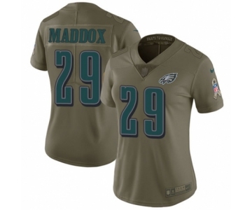 Women's Nike Philadelphia Eagles #29 Avonte Maddox Limited Olive 2017 Salute to Service NFL Jersey