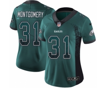 Women's Nike Philadelphia Eagles #31 Wilbert Montgomery Limited Green Rush Drift Fashion NFL Jersey