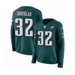 Women's Nike Philadelphia Eagles #32 Rasul Douglas Limited Green Therma Long Sleeve NFL Jersey