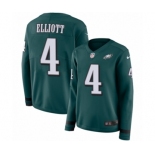 Women's Nike Philadelphia Eagles #4 Jake Elliott Limited Green Therma Long Sleeve NFL Jersey