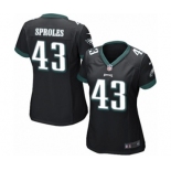 Women's Nike Philadelphia Eagles #43 Darren Sproles Game Black Alternate NFL Jersey