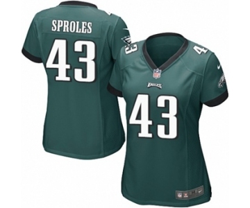 Women's Nike Philadelphia Eagles #43 Darren Sproles Game Midnight Green Team Color NFL Jersey