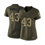 Women's Nike Philadelphia Eagles #43 Darren Sproles Limited Green Salute to Service NFL Jersey