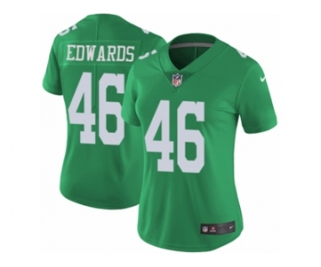 Women's Nike Philadelphia Eagles #46 Herman Edwards Limited Green Rush NFL Jersey