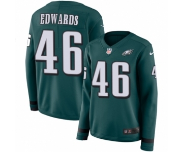 Women's Nike Philadelphia Eagles #46 Herman Edwards Limited Green Therma Long Sleeve NFL Jersey