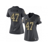 Women's Nike Philadelphia Eagles #47 Trey Burton Limited Black 2016 Salute to Service NFL Jersey