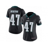 Women's Nike Philadelphia Eagles #47 Trey Burton Limited Black Rush NFL Jersey