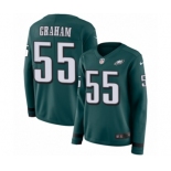 Women's Nike Philadelphia Eagles #55 Brandon Graham Limited Green Therma Long Sleeve NFL Jersey