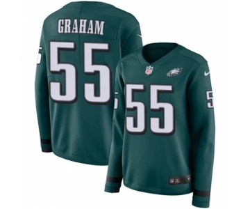 Women's Nike Philadelphia Eagles #55 Brandon Graham Limited Green Therma Long Sleeve NFL Jersey