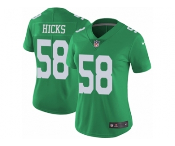 Women's Nike Philadelphia Eagles #58 Jordan Hicks Limited Green Rush NFL Jersey