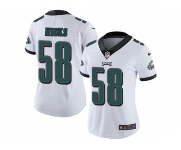 Women's Nike Philadelphia Eagles #58 Jordan Hicks Vapor Untouchable Limited White NFL Jersey