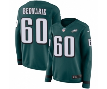 Women's Nike Philadelphia Eagles #60 Chuck Bednarik Limited Green Therma Long Sleeve NFL Jersey