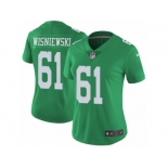 Women's Nike Philadelphia Eagles #61 Stefen Wisniewski Limited Green Rush NFL Jersey