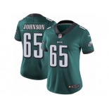 Women's Nike Philadelphia Eagles #65 Lane Johnson Vapor Untouchable Limited Midnight Green Team Color NFL Jersey