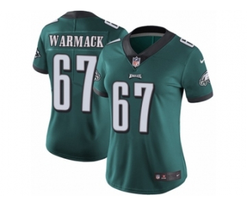 Women's Nike Philadelphia Eagles #67 Chance Warmack Vapor Untouchable Limited Midnight Green Team Color NFL Jersey