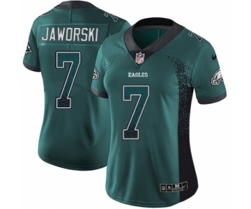 Women's Nike Philadelphia Eagles #7 Ron Jaworski Limited Green Rush Drift Fashion NFL Jersey