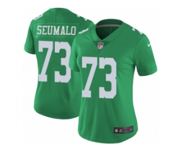 Women's Nike Philadelphia Eagles #73 Isaac Seumalo Limited Green Rush NFL Jersey