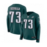 Women's Nike Philadelphia Eagles #73 Isaac Seumalo Limited Green Therma Long Sleeve NFL Jersey