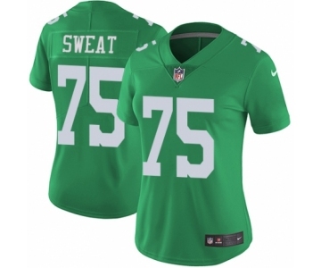 Women's Nike Philadelphia Eagles #75 Josh Sweat Limited Green Rush Vapor Untouchable NFL Jersey