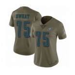 Women's Nike Philadelphia Eagles #75 Josh Sweat Limited Olive 2017 Salute to Service NFL Jersey