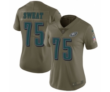 Women's Nike Philadelphia Eagles #75 Josh Sweat Limited Olive 2017 Salute to Service NFL Jersey