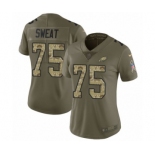 Women's Nike Philadelphia Eagles #75 Josh Sweat Limited Olive Camo 2017 Salute to Service NFL Jersey