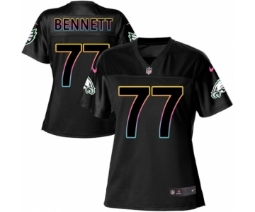 Women's Nike Philadelphia Eagles #77 Michael Bennett Game Black Fashion NFL Jersey