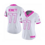 Women's Nike Philadelphia Eagles #77 Michael Bennett Limited White Pink Rush Fashion NFL Jersey